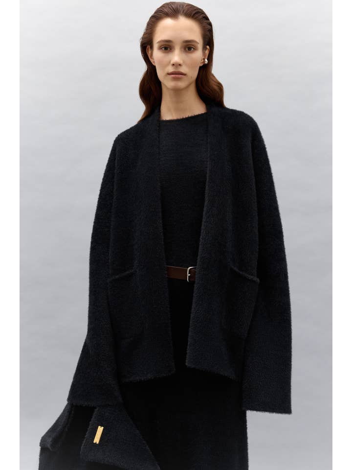 Nenya Fashion Limited - Wholesale Cardigan - Women's - Amber – Fluffy Yarn Kimono Cardigan3