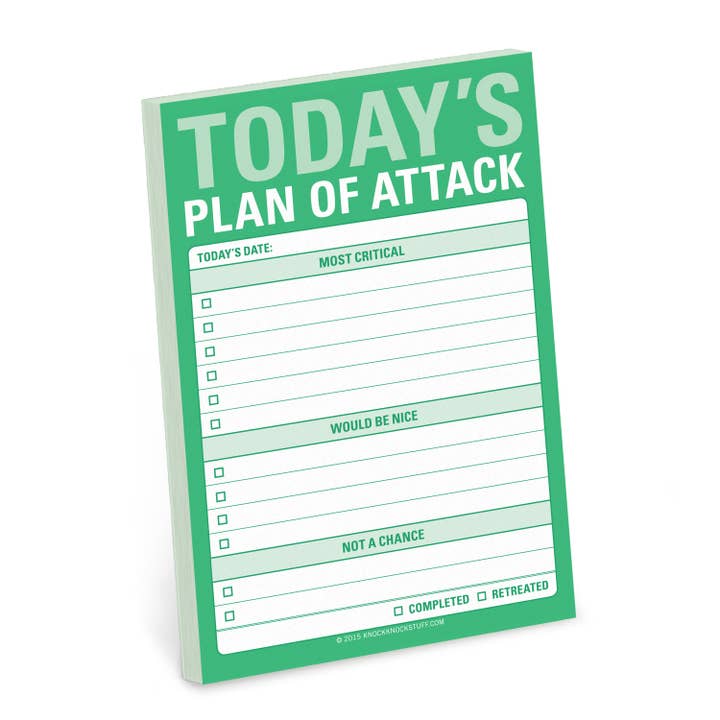 Knock Knock Today`s Plan of Attack Great Big Stickies (Notepad/Sticky Notes) for wholesale by Abrams & Chronicle Books