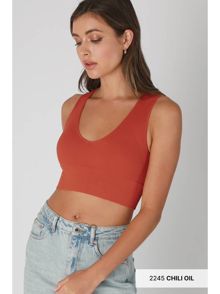 NIKIBIKI - Wholesale Knit Top - Women's - NS7829 - Plunge V-Neck Crop Top10