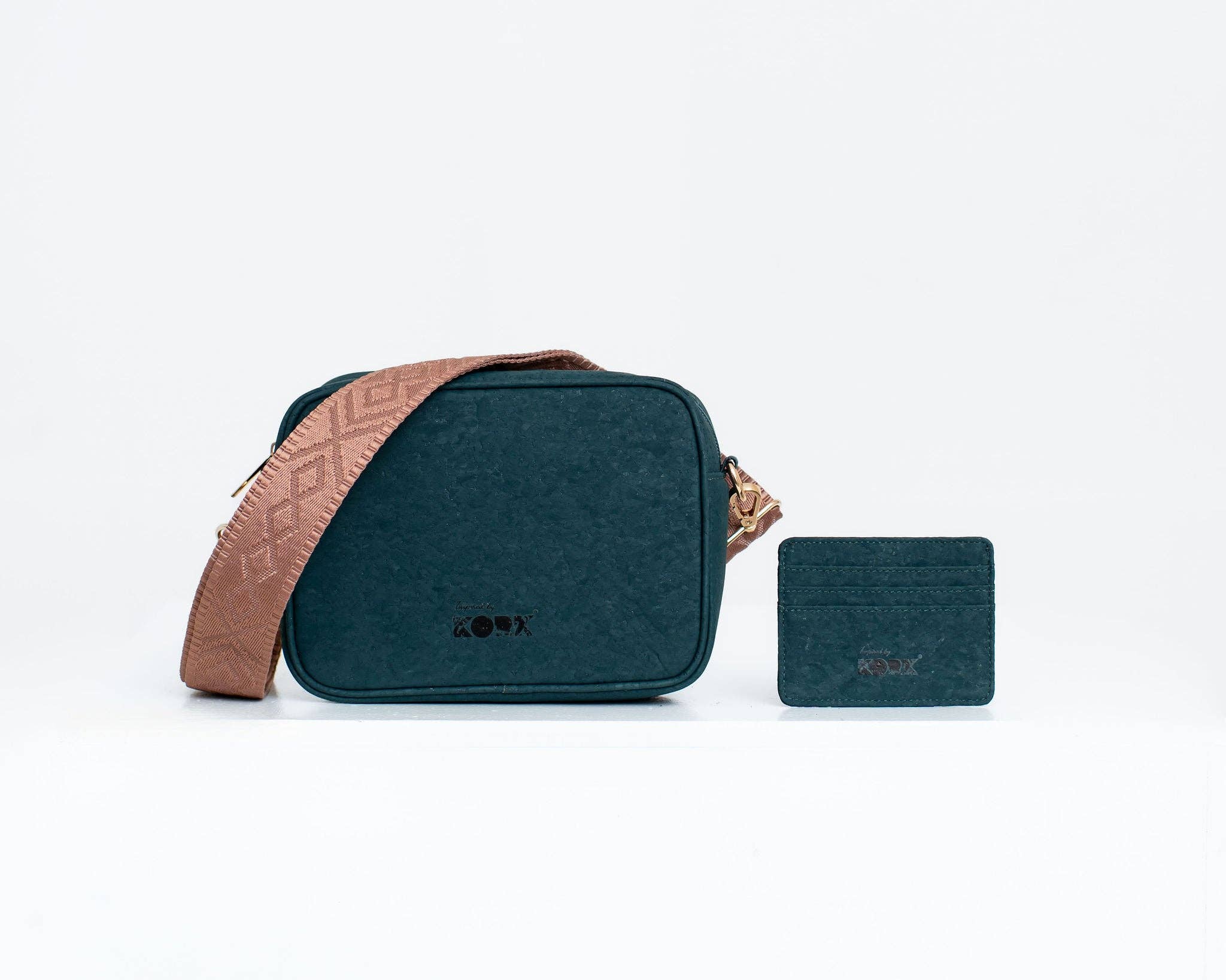 KORK & Inspired by KORK - Wholesale Crossbody Bag - Women's - Anastasia Cork Small Crossbody- Dark Teal3