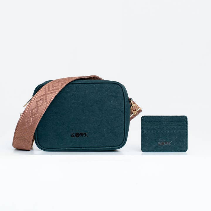 KORK & Inspired by KORK - Wholesale Crossbody Bag - Women's - Anastasia Cork Small Crossbody- Dark Teal3