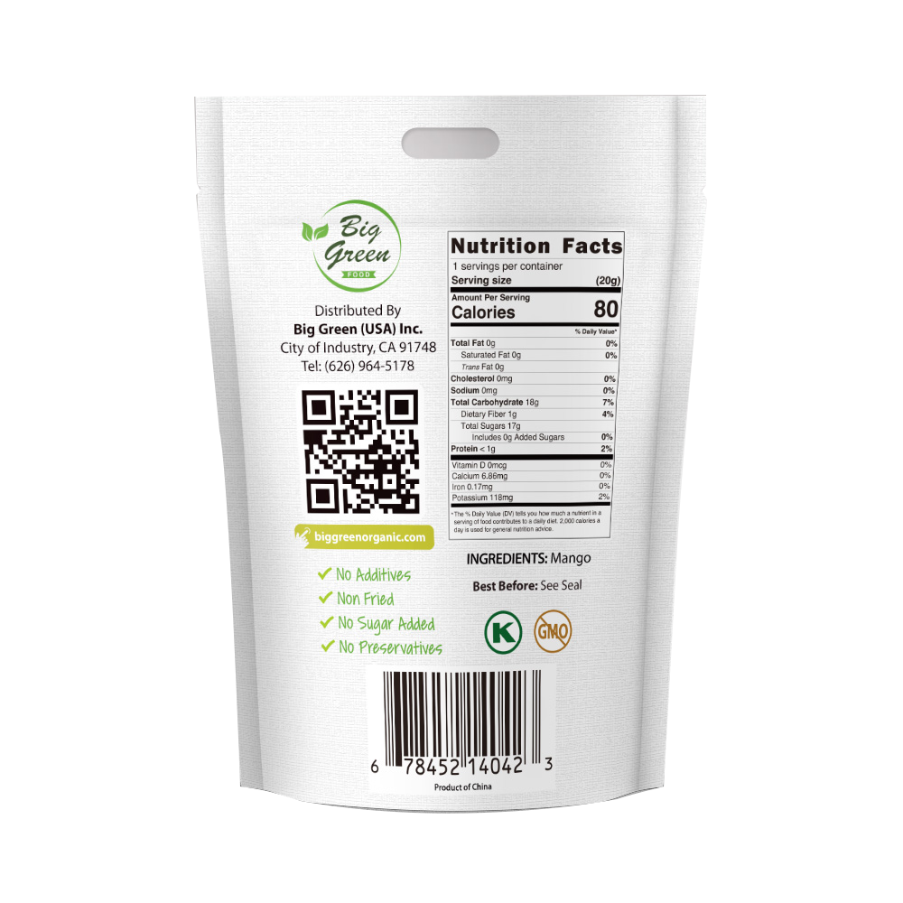 Big Green Organic Food - Wholesale Dried/Dehydrated Fruit - Freeze-Dried Mango1