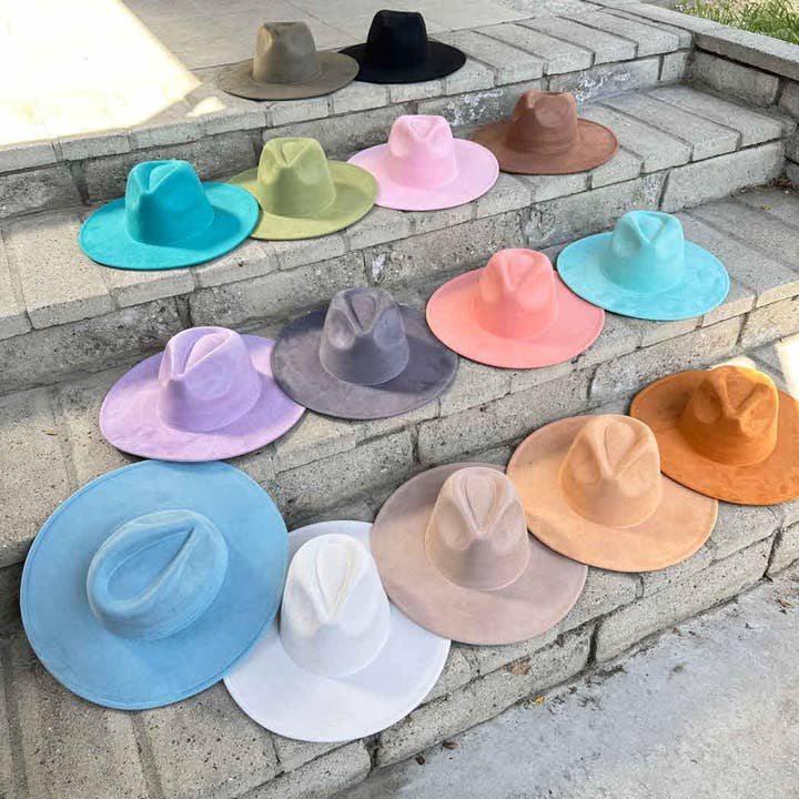 Queens INC - Wholesale Fedora - Women's - Best seller Fashion Classic Wide Brim Suede Primium Hat