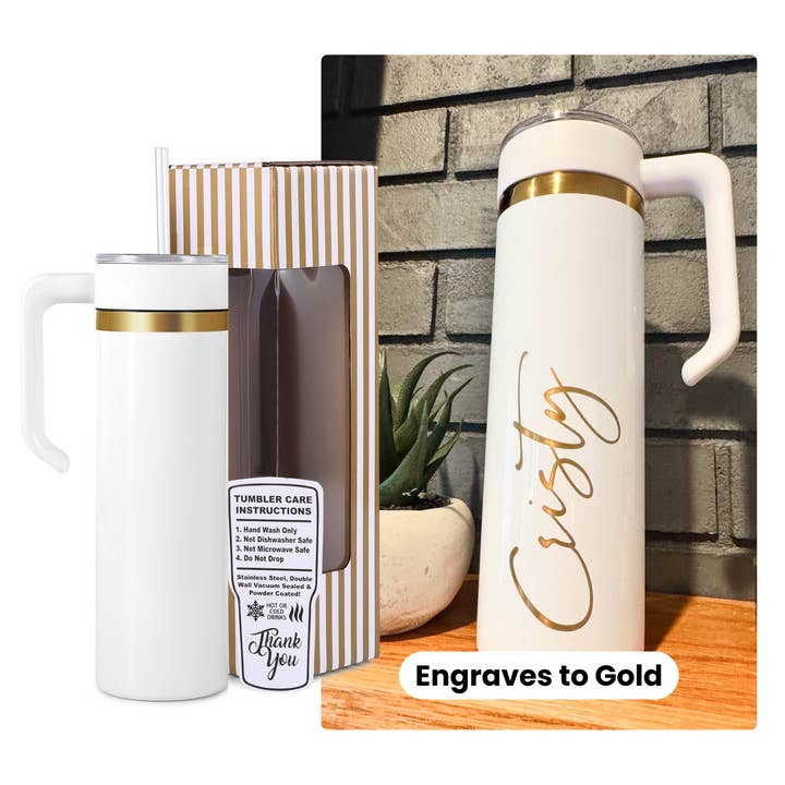 MakerFlo - Wholesale Insulated mug/tumbler - 20oz Skinny Gold2