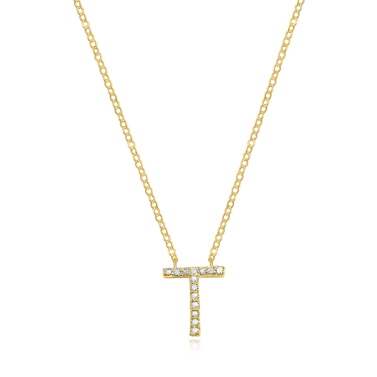 Amelia Rose Jewelry - Vendita all'ingrosso Collana con ciondolo/pendaglio - Collana con iniziale in diamanti pavé oro - Una delle preferite di Oprah20