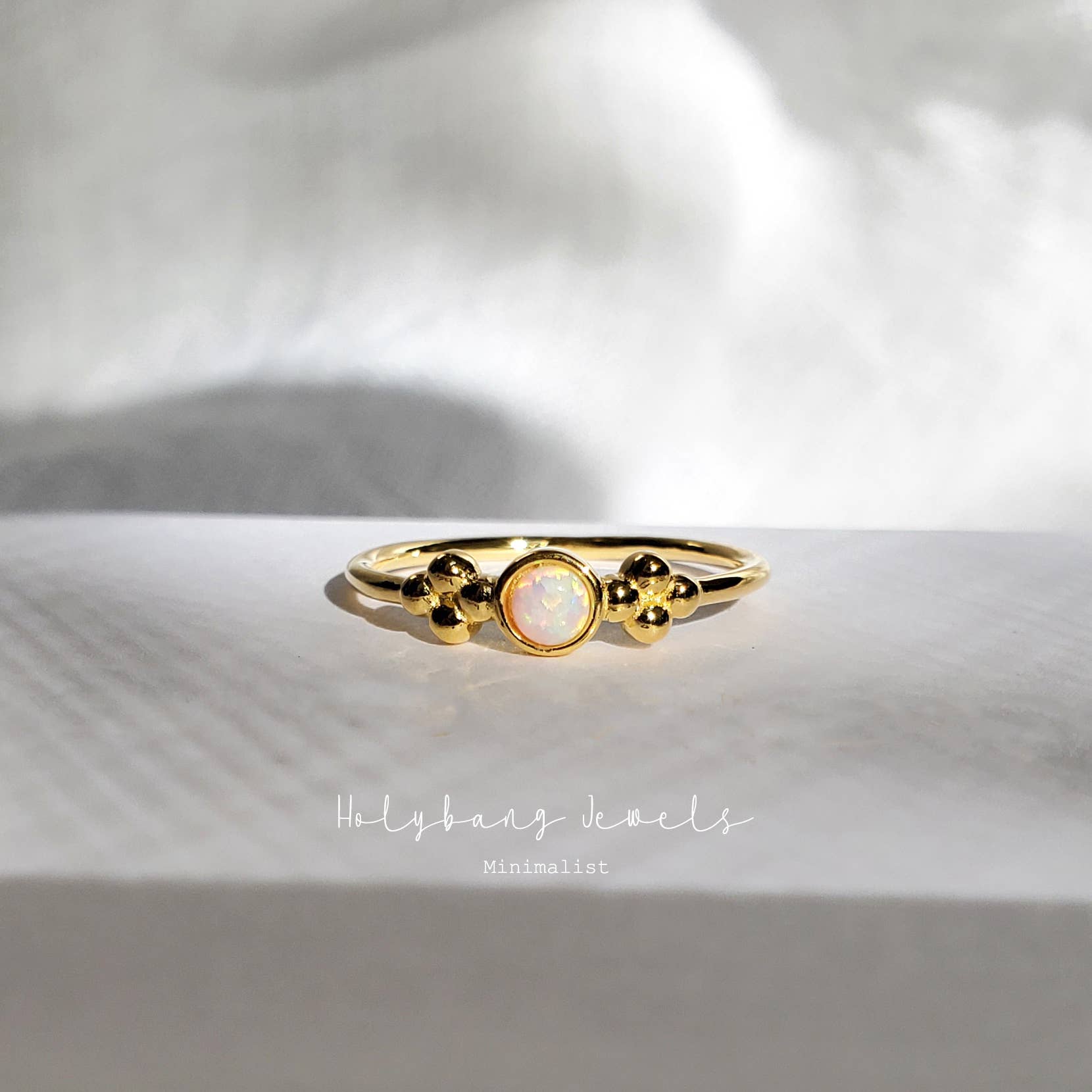 HolyBang Jewels - Wholesale Multi-Stone Ring - BOHO OPAL BEADED RING - R-F0135