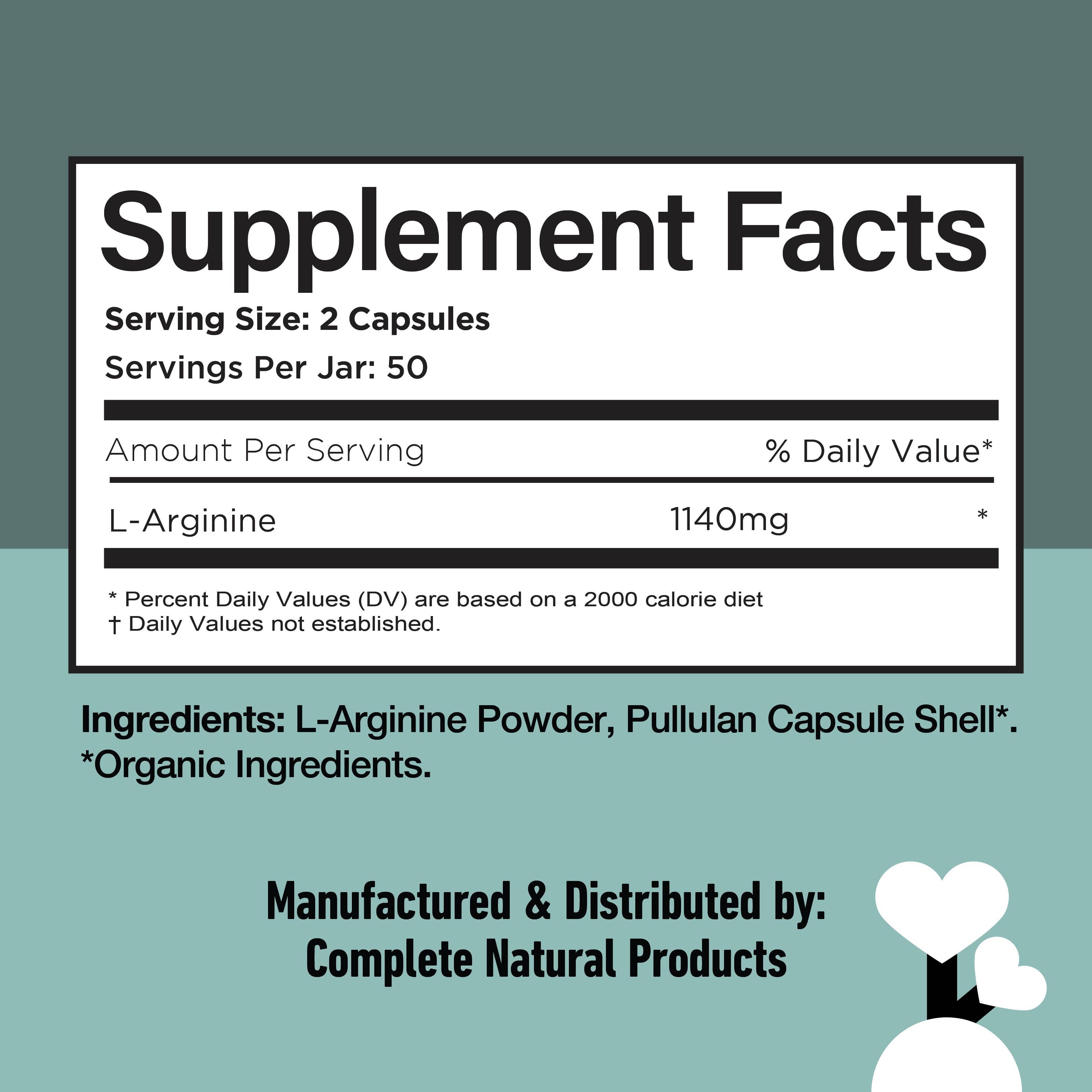 Complete Natural Products - Wholesale Oral Supplement/Vitamin - L-Arginine Capsules5