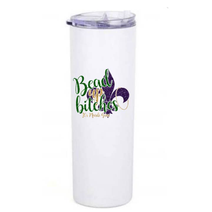 Bead Up Bitches, Funny Mardi Gras Insulated Tumbler for wholesale by Fbombs & Booze