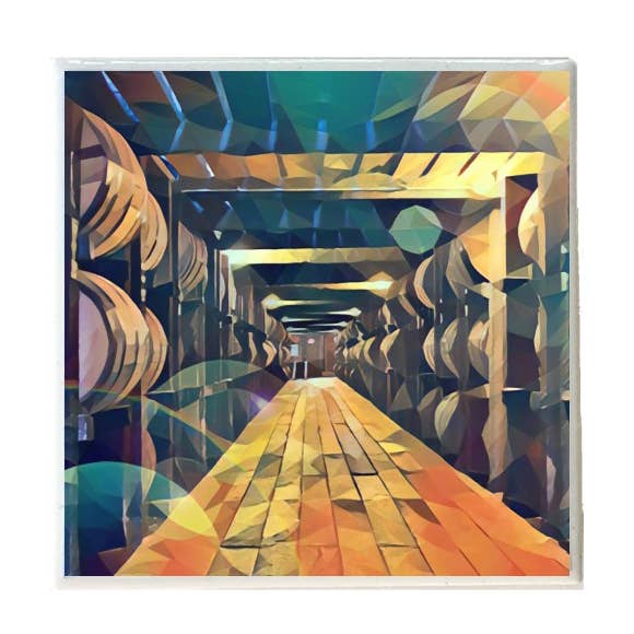 Bourbon Rick House Classic Deco Ceramic Coaster for wholesale by Layne Wilson