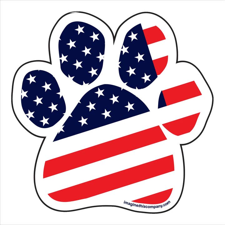 American Flag Paw Magnet for wholesale by Imagine This Company