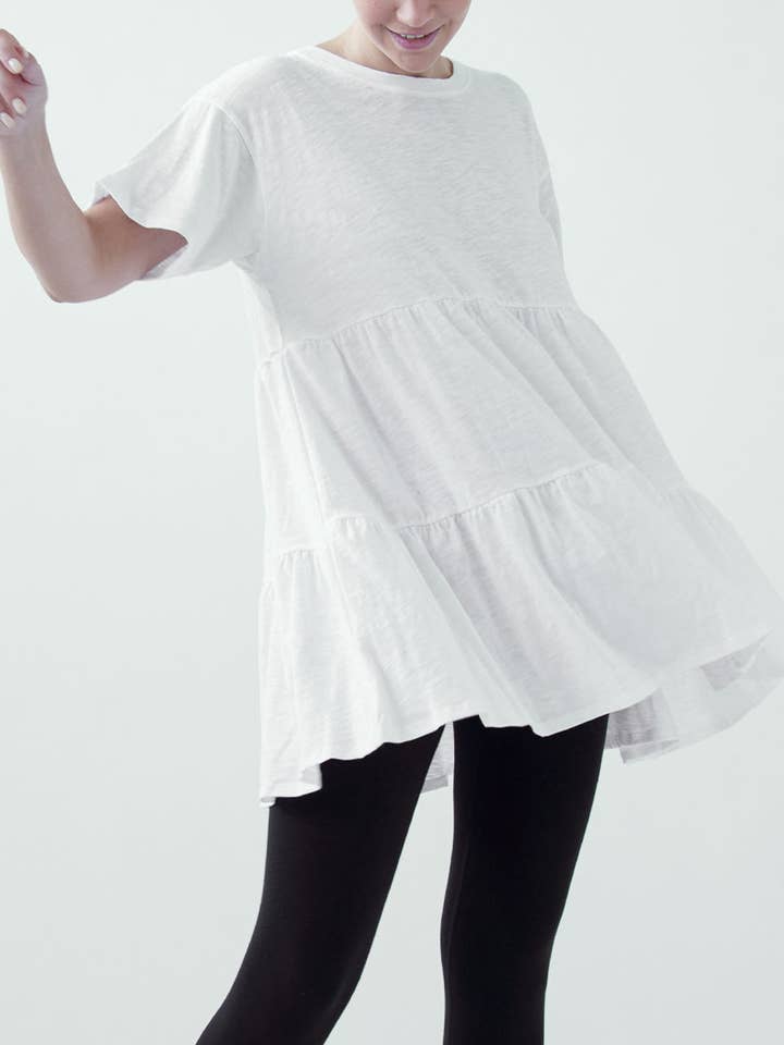 COTTON BABYDOLL SLV TUNIC DRESS for wholesale by Fabina