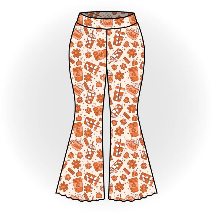 Pantalons évasés épicés à la citrouille pour la vente par Quirky Kid Handmade