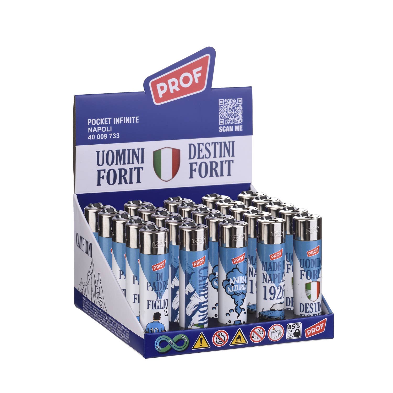 PROF - Wholesale Lighter - Napoli Round Lighters x250