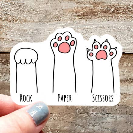 Rock, Paper, Scissors Sticker for wholesale by Gearhart Design Co.