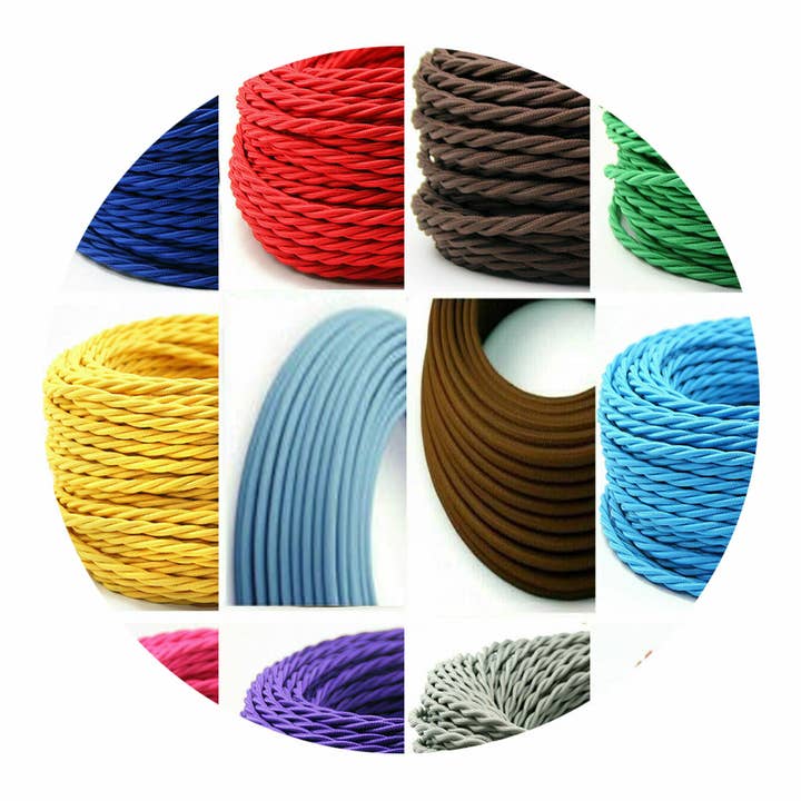 Ledsone - Wholesale Craft Supplies - 2 Core Braided Fabric Twisted and Round Cable Lighting Flex