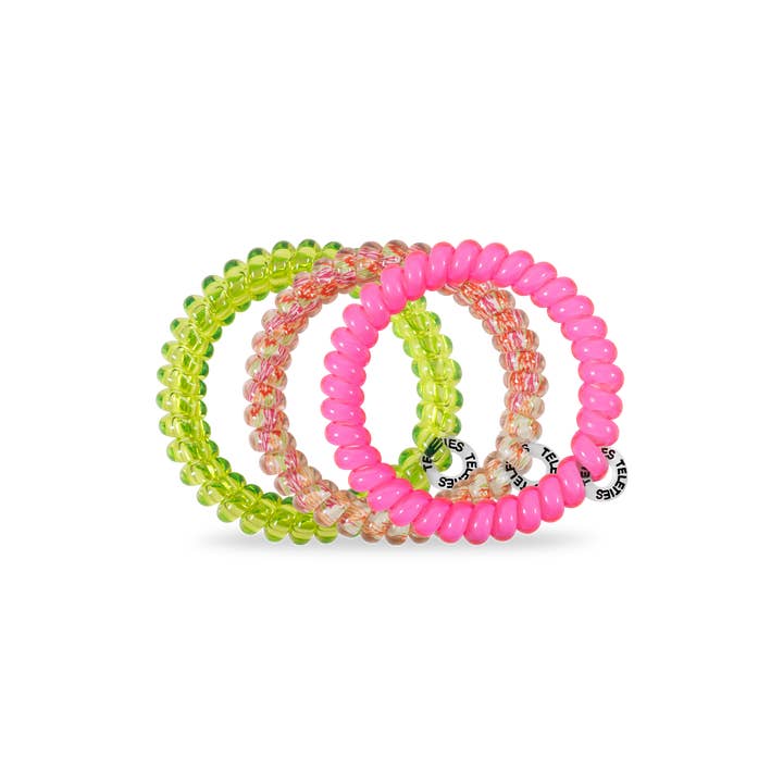 TELETIES - Wholesale Hair Tie - Spiral Hair Coils | Small | Tropical Punch Hair Ties