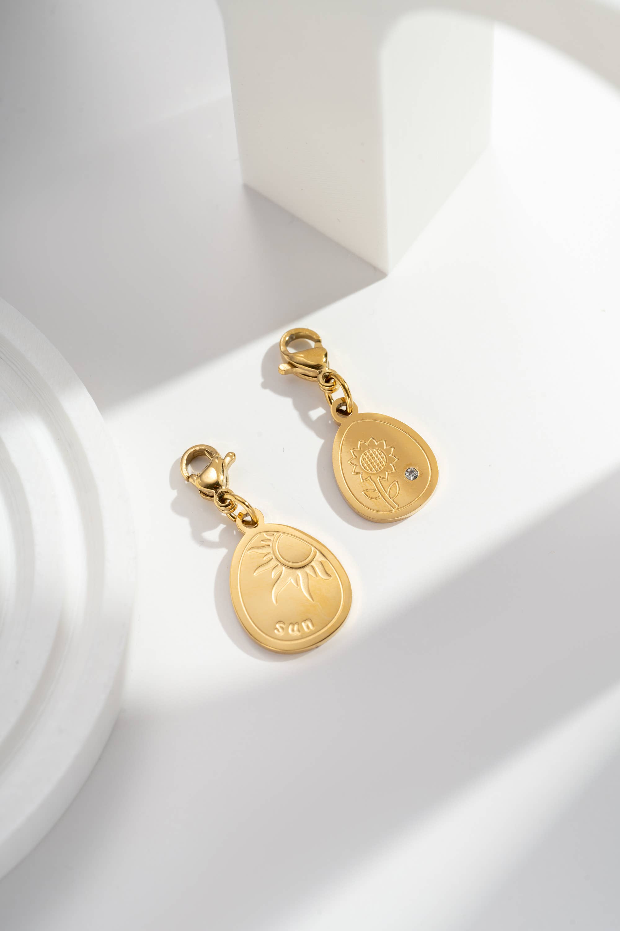 COSMOS - Wholesale Individual Charm/Pendant - Set of 11 gold pendants Assorted Charms in stainless steel6