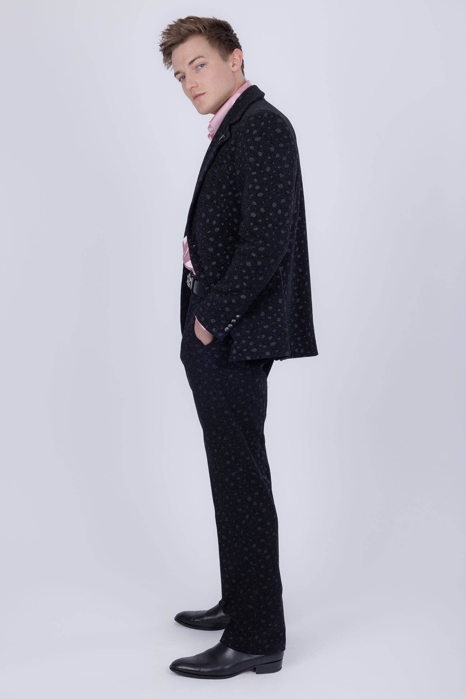 BARABAS - Venta al por mayor Conjunto de vestir - Hombre - Traje de Hombre con Lunares Geométricos y Solapa de Muesca 5SU344