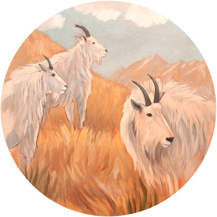 Kunstdruk van berggeiten voor wholesale door Moni Ellee Art