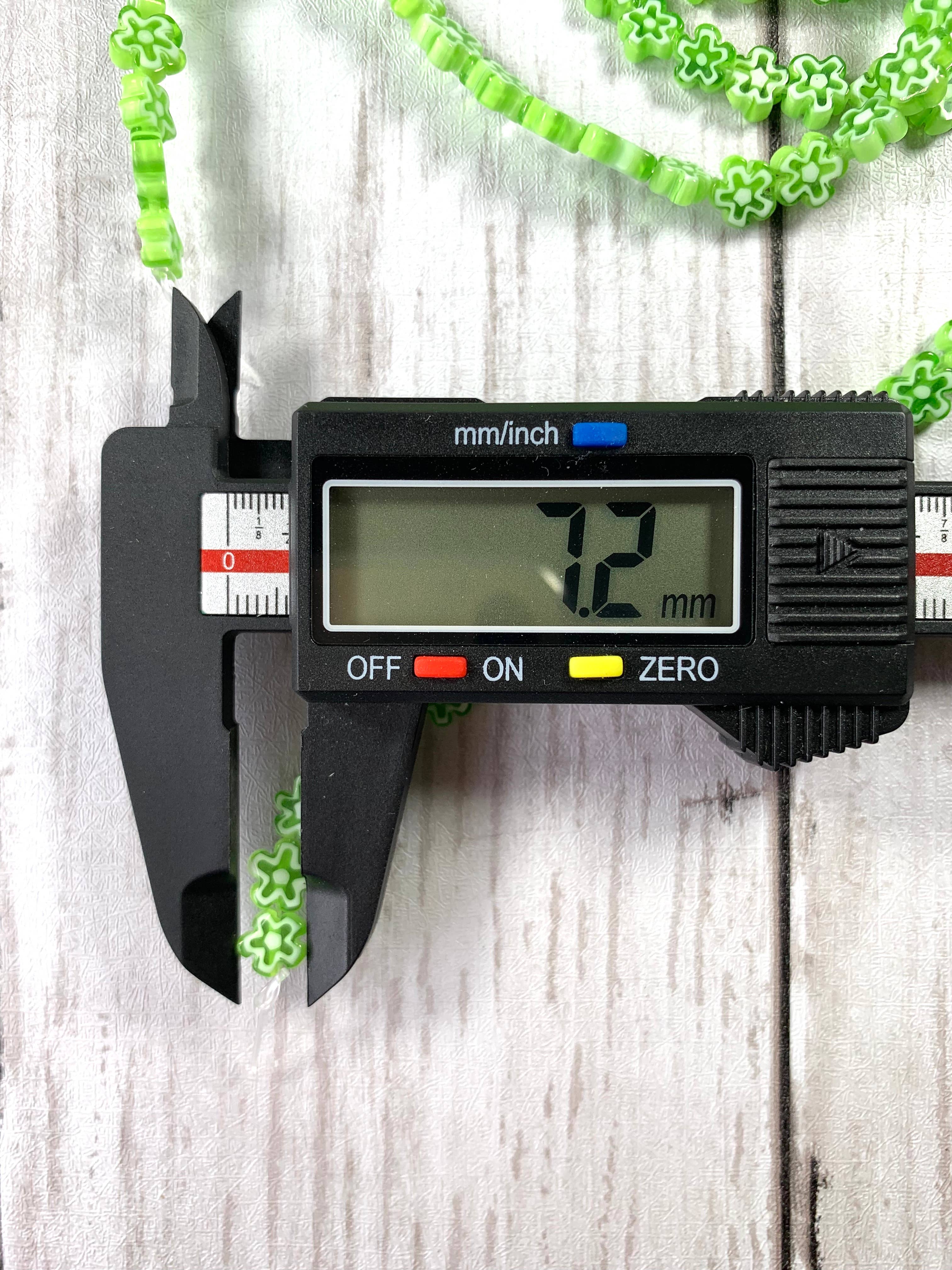 Glass Daisy Craft Co. - Wholesale Beads - Glass daisy beads, millefiori glass flowers green with white3