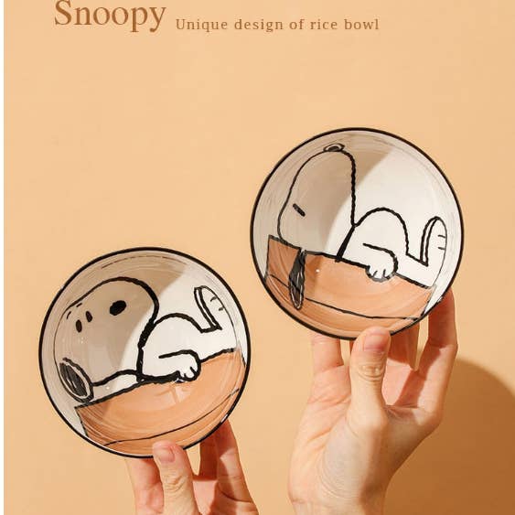 K_Wonderland - Wholesale Bowl - Snoopy Daily Kitchenware Ceramic Bowl 4PCS Gift Box SET