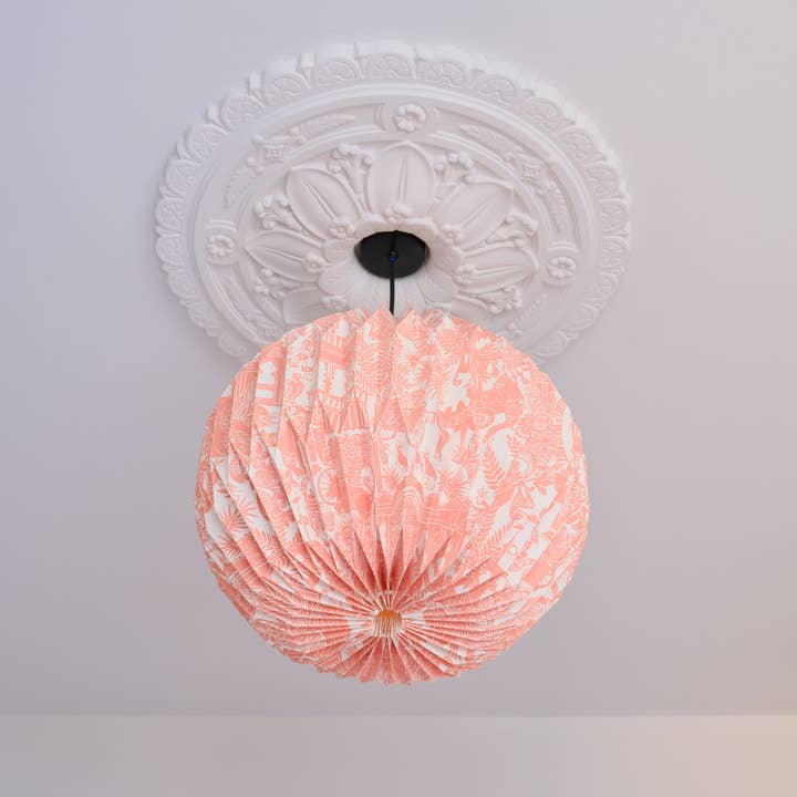 Origami Paper Lightshade Globe 'Indian Toile' for wholesale by AARVEN