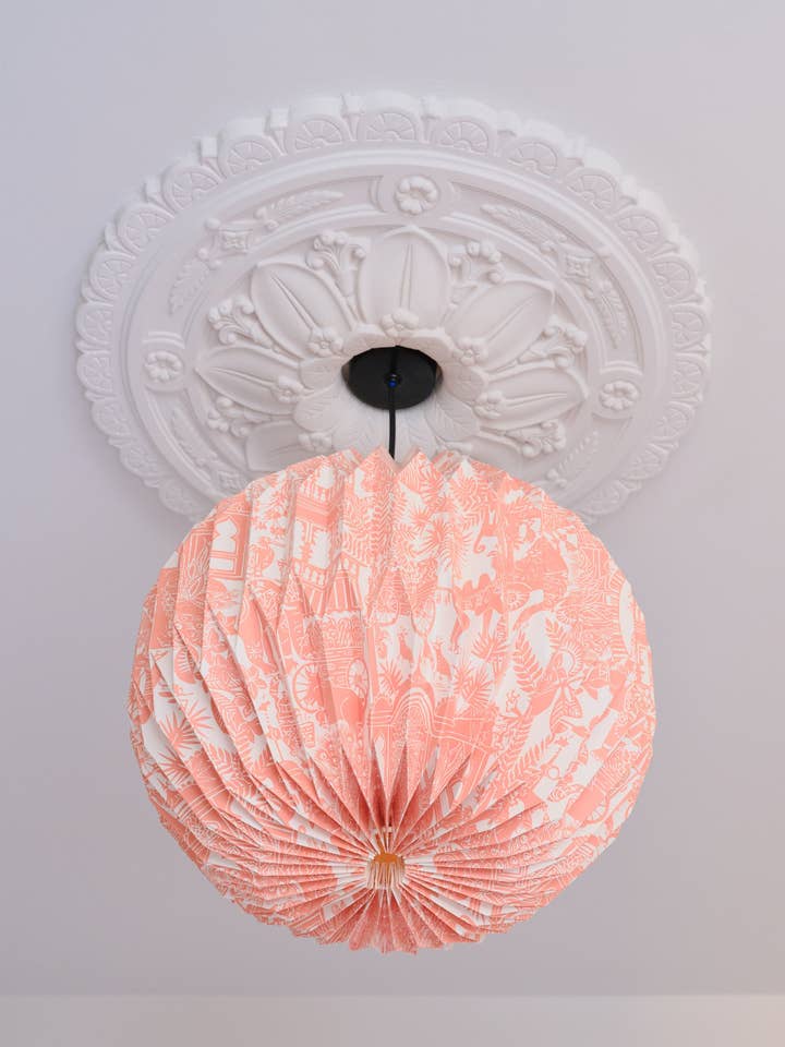 Origami Papperslampskärm Glob 'Indian Toile' för wholesale av AARVEN