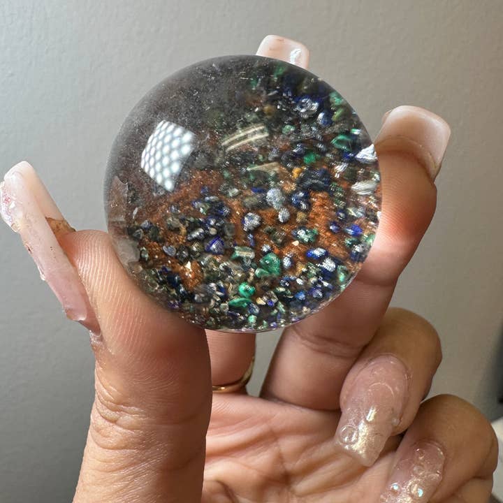 Celestial Avenue - Wholesale Spiritual Stone/Crystal - Azurite Pyrite and Clear Quartz Sphere | VERY RARE!!!!