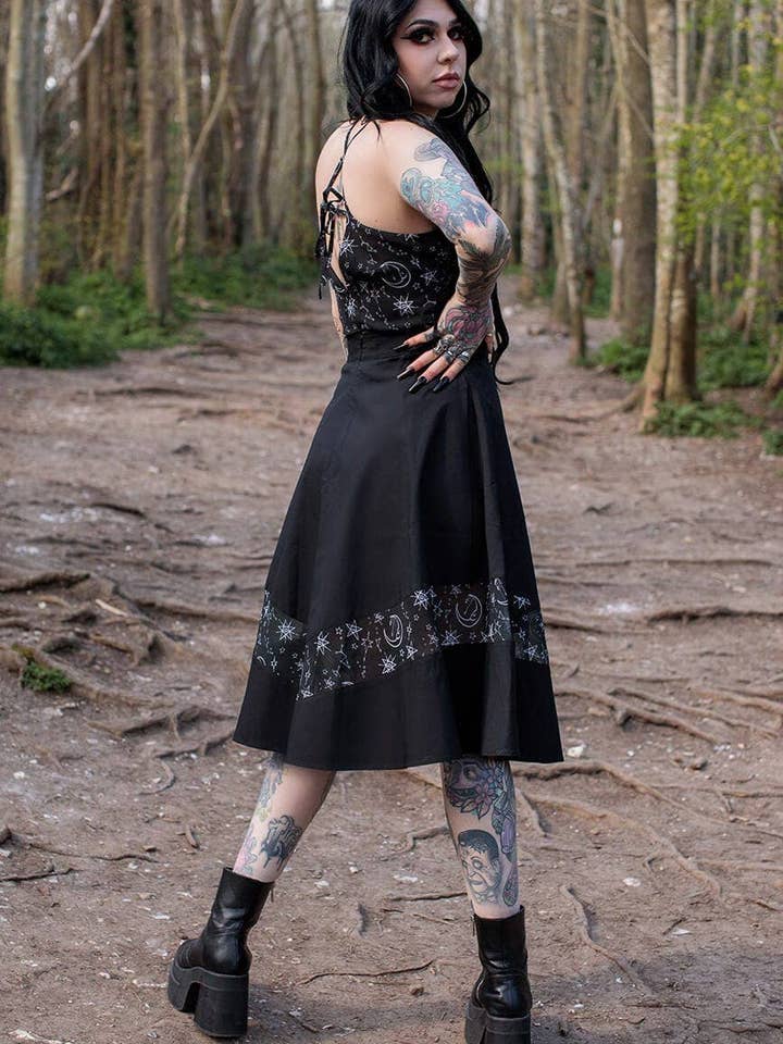 Timeless London - Wholesale Skirt - Women's - Alternative Coven United Crescent Batwing Midi Midi Skirt