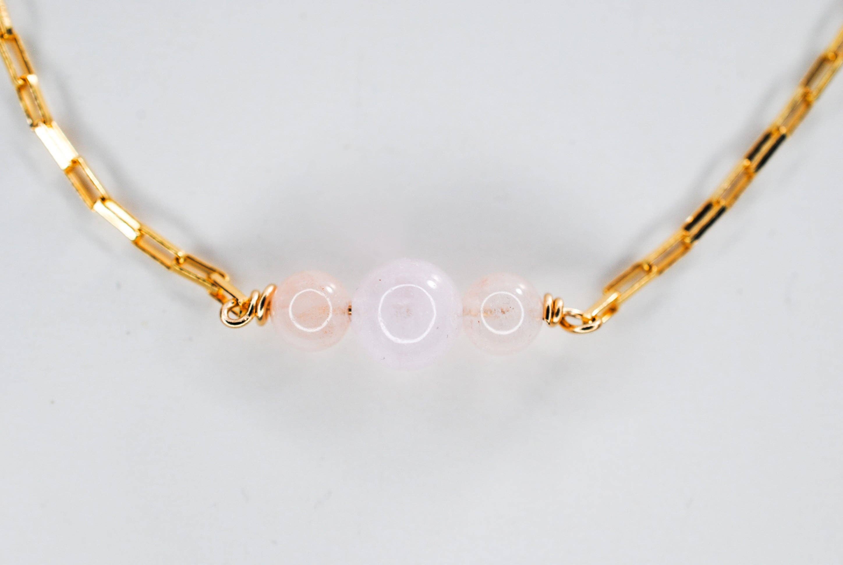 Ripple | Reiki Infused Jewelry - Wholesale Beaded/Pearl Necklace - Morganite Genesis Necklace2