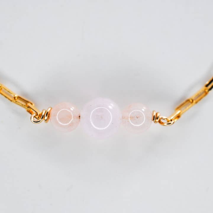 Ripple | Reiki Infused Jewelry - Wholesale Beaded/Pearl Necklace - Morganite Genesis Necklace2