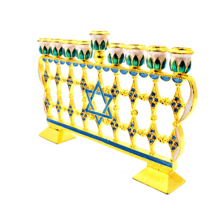 Ciel Collectables - Wholesale Menorah - Decorative Menorah with Star of David made with Enamel