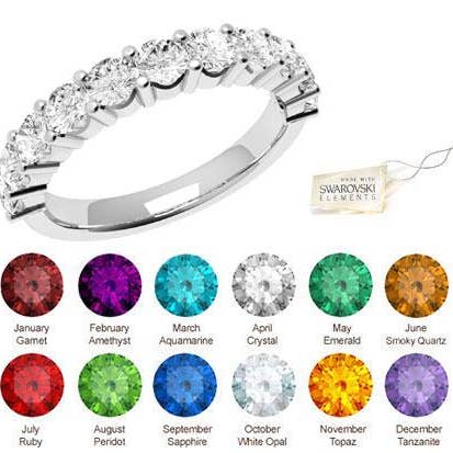 Swarovski® Crystals Birthstone Channel Ring for wholesale by Glimmering Handmade