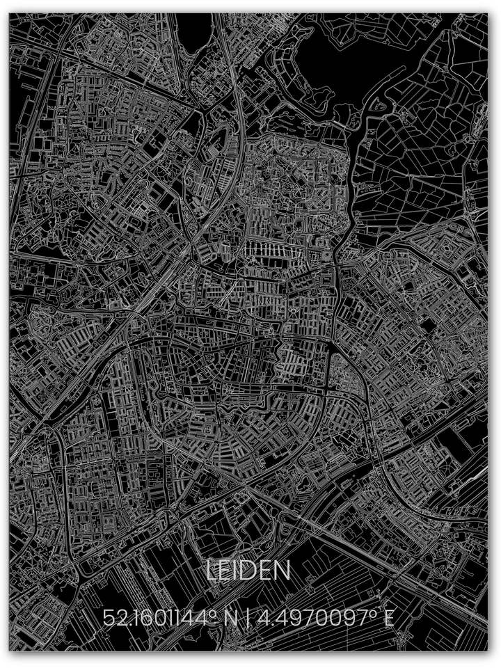 Citymap Leiden | Aluminum wall decoration for wholesale by Brandthout.