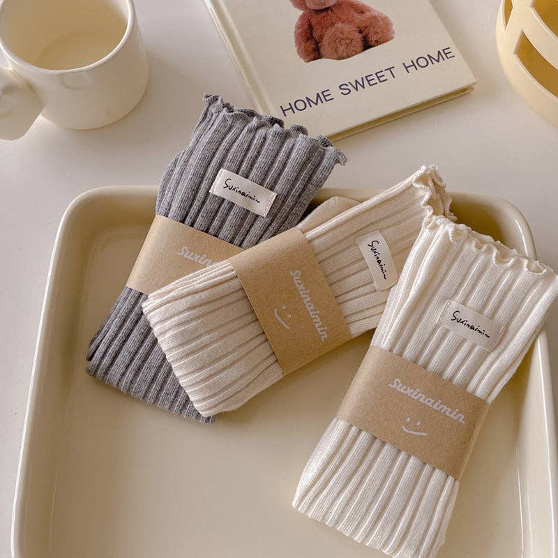 Dipped Shop - Wholesale Socks - Women's - Sweet Solid Color Flounce Soft Socks DP25A4509