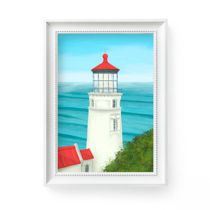 Heceta Head Lighthouse Art Print, Oregon Lighthouse for wholesale by 25 Sweetpeas
