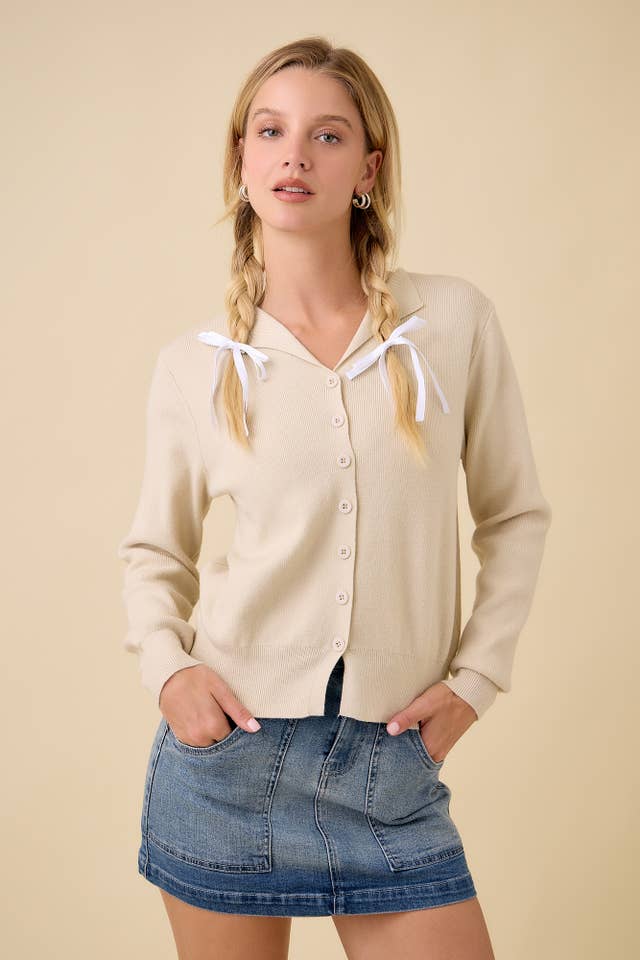 Main Strip - Wholesale Cardigan - Women's - Open Front Button Up Sweater Knit Cardigan13