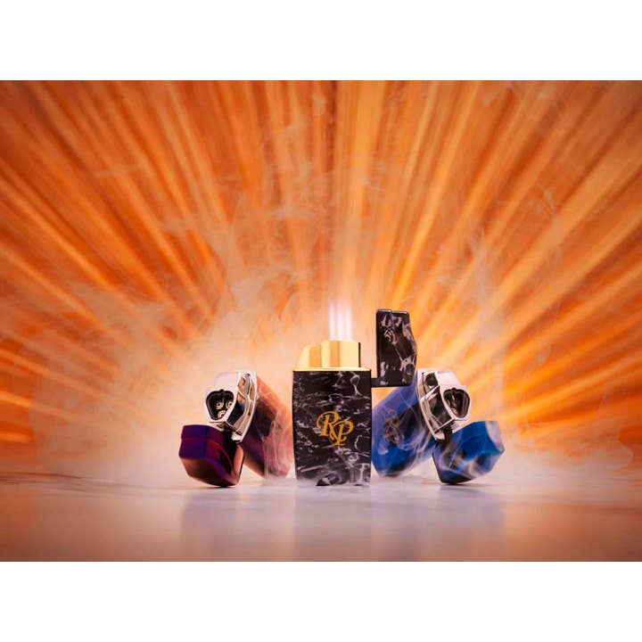 Rocky Patel Black Marble Triple Torch Lighter Warranty for wholesale by Lighter King