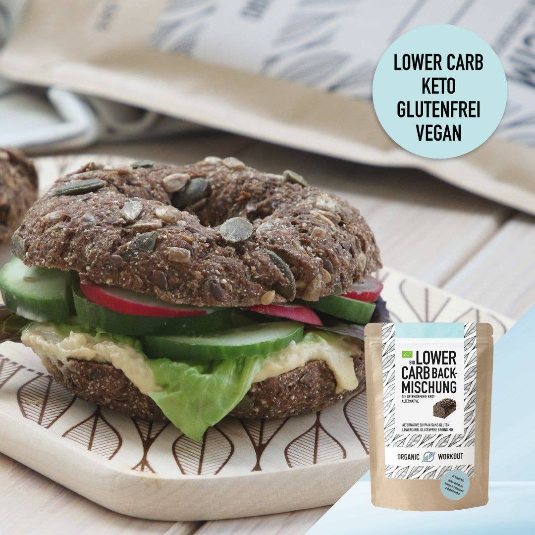 Organic Workout - Wholesale Bread Mix - LOWER-CARB* BAKING MIX – for rolls, bagels & bread alternative6