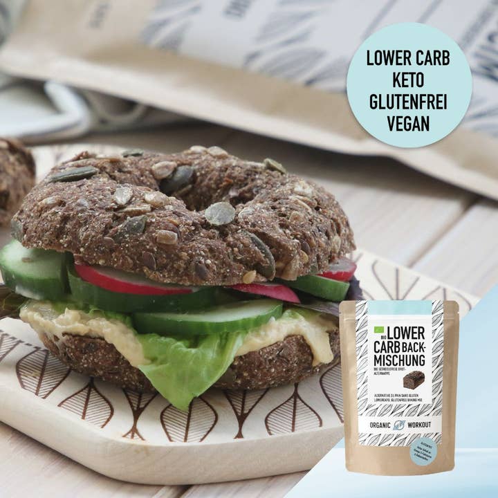 Organic Workout - Wholesale Bread Mix - LOWER-CARB* BAKING MIX – for rolls, bagels & bread alternative6
