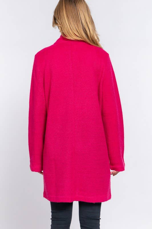 Active Basic | Active USA - Wholesale Coat - Women's - Long Sleeve High Neck Button Down Coat5