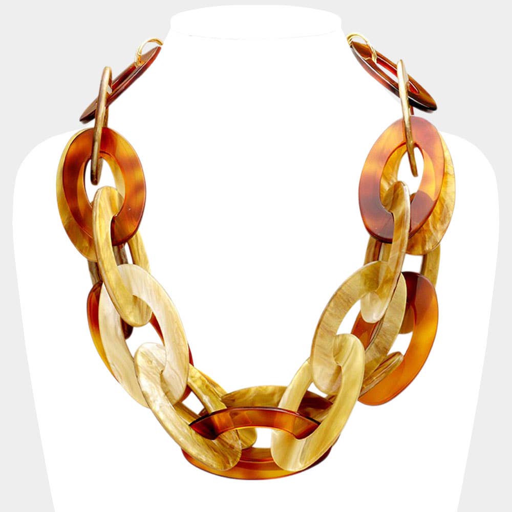 Sensibling Corp. - Wholesale Jewelry Set - Celluloid Acetate Link Necklace
6
