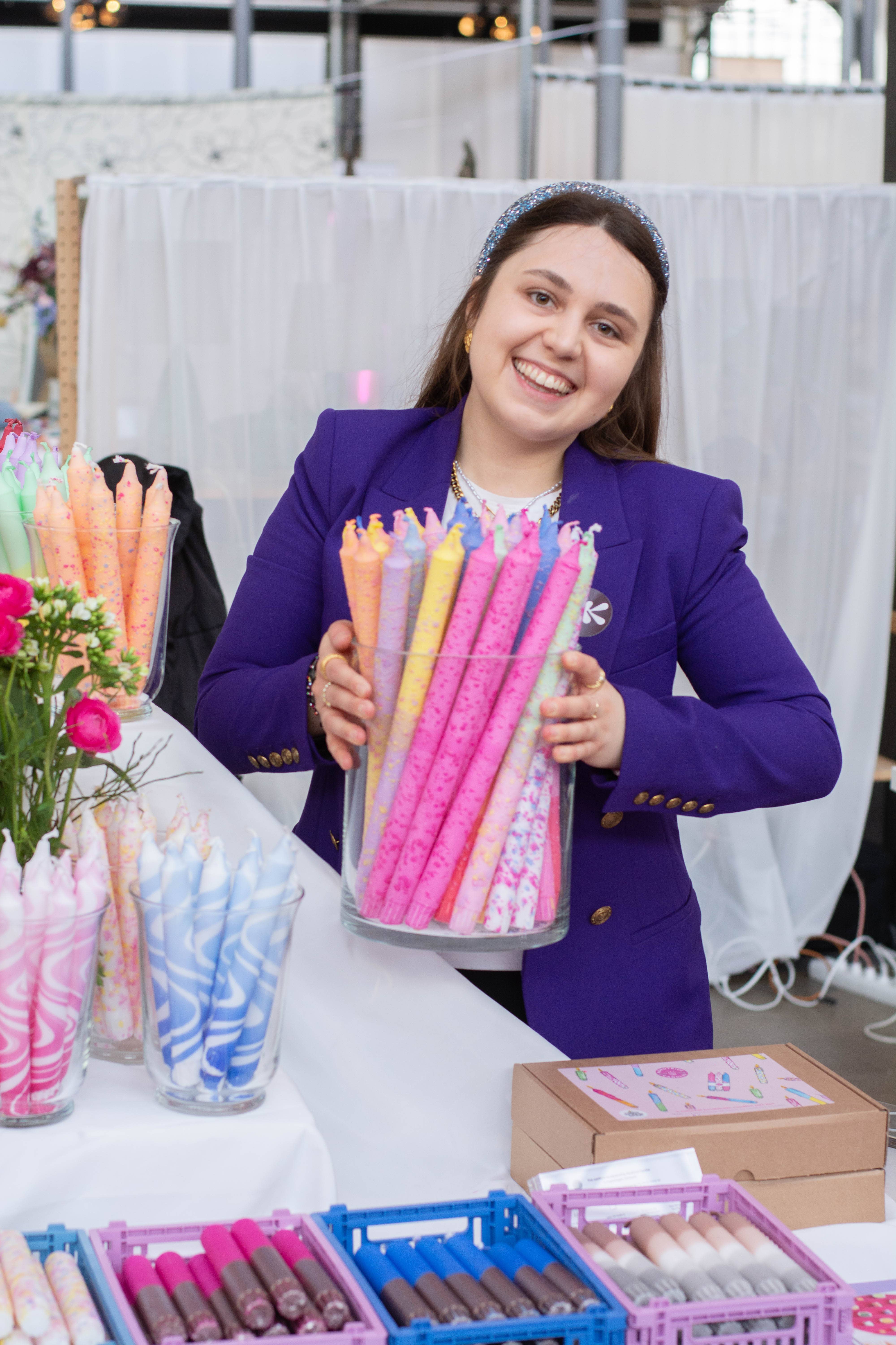 Nordtrice - Wholesale Tapered Candle/Candlestick - Taper candles (Long)- spring pastel decorations 35 cm!2