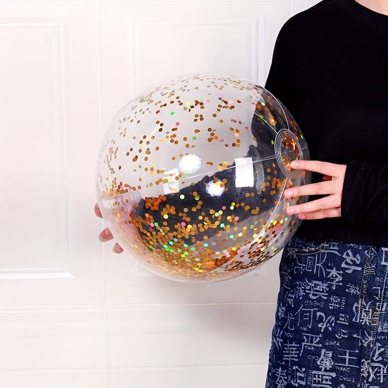 SugarQuoteMeNot LLC - Wholesale Inflatable Toy - Kids & Baby - 31cm inflatable confetti filled beach/party ball2