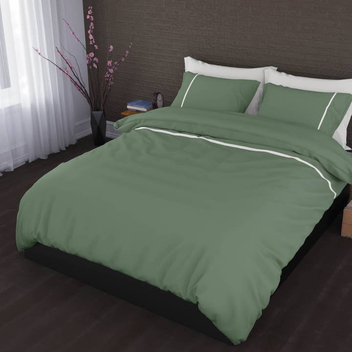 TEXTAP B.V. - Wholesale Duvet Cover - Romanette Flanel Duvet Cover Duchesse Mineral/White