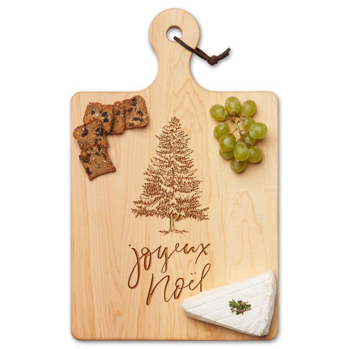 Maple Wood Cutting & Cheeseboard | Joyeux Noel | 16 x 10" for wholesale by Sophistiplate