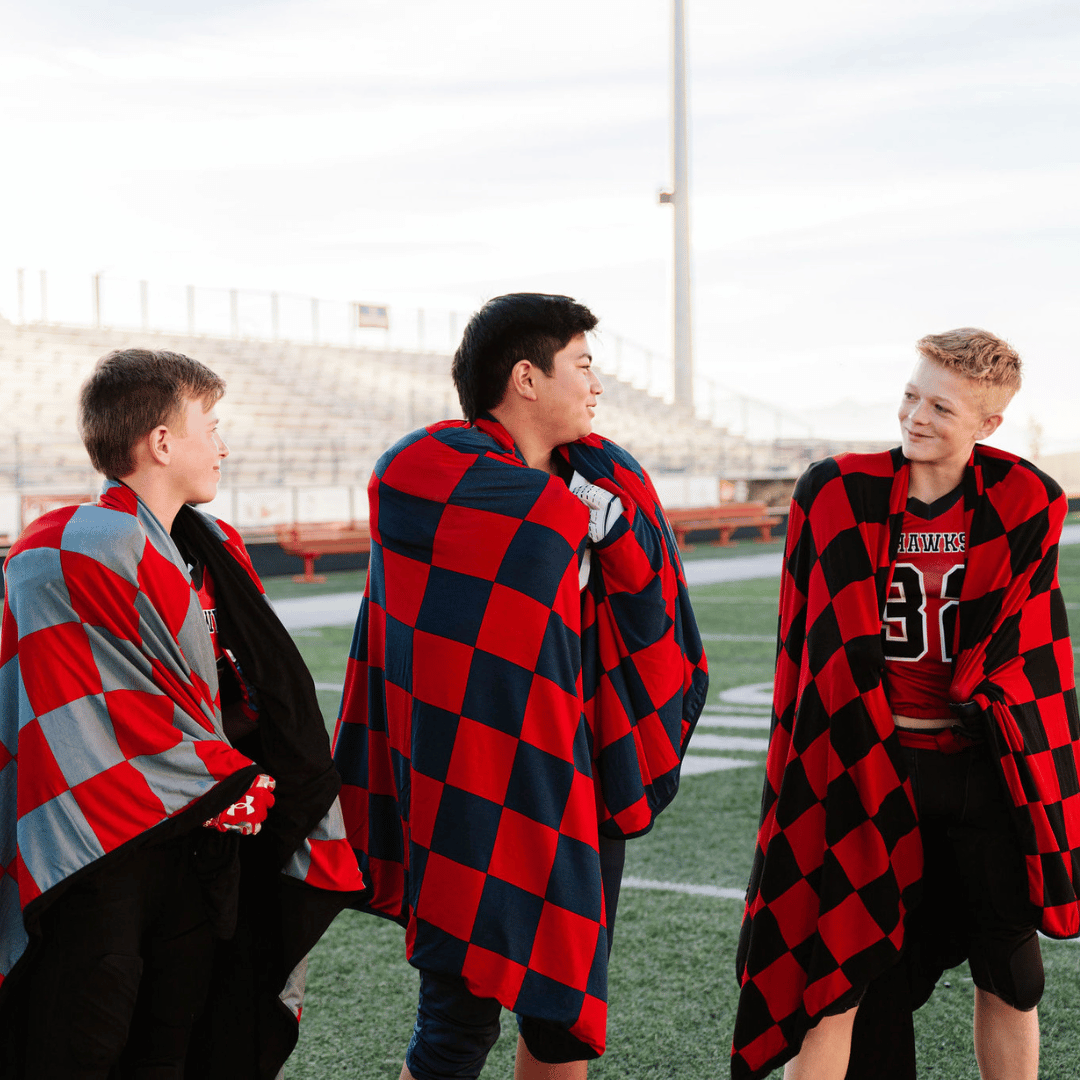 Pipermoon - Wholesale Throw Blanket - Red & Navy Adult Swaddle Blanket0