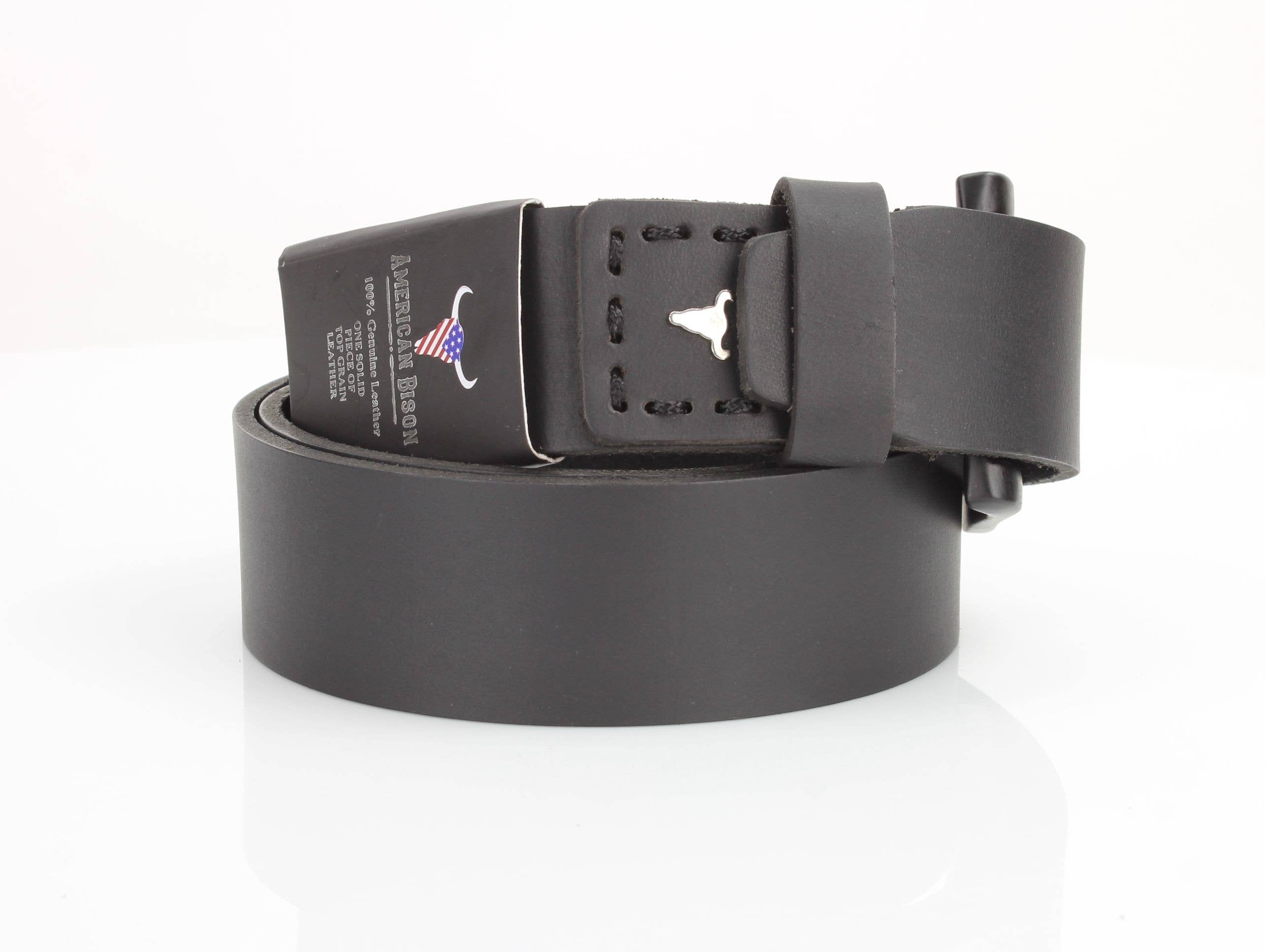 Leather Impressions Inc - Vente Ceinture – unisexe - Ceinture en cuir classique avec coutures fines et logo - ABB 01032
