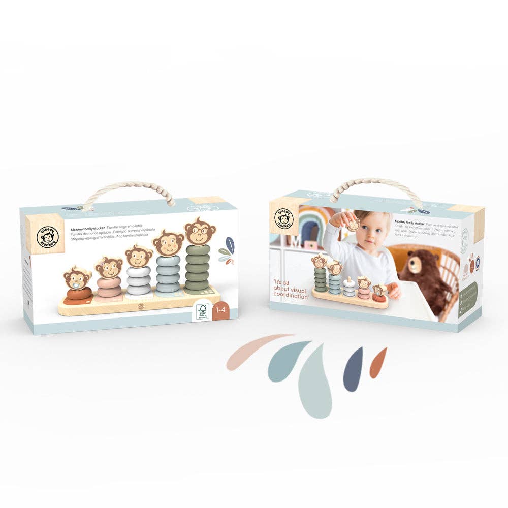 Speedy Monkey - Wholesale Stacking Rings Game - Baby - Monkey Family Stacker4