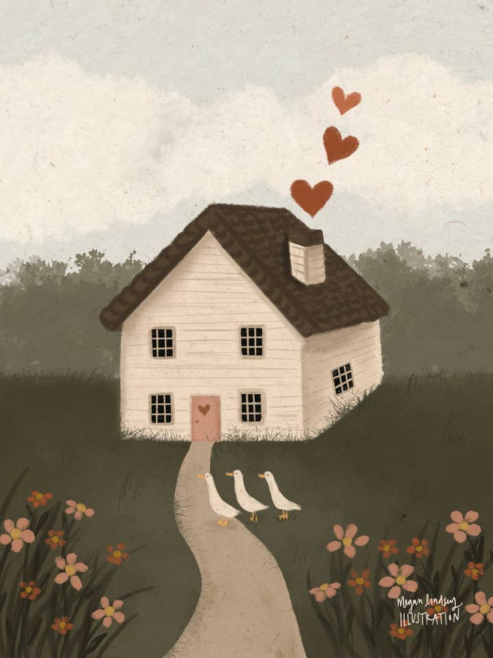“Valentine House” Print for wholesale by Megan Lindsey Illustration